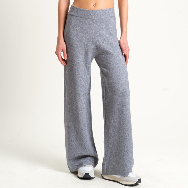 Zeroassoluto-Pantalone in maglia elastico in vita - grigio melange
