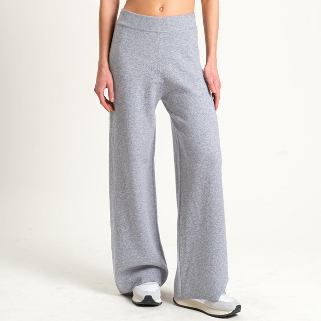 Zeroassoluto-Pantalone in maglia elastico in vita - perla