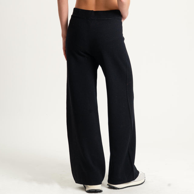 Zeroassoluto-Pantalone in maglia elastico in vita - nero
