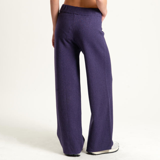 Zeroassoluto-Pantalone in maglia elastico in vita - uva