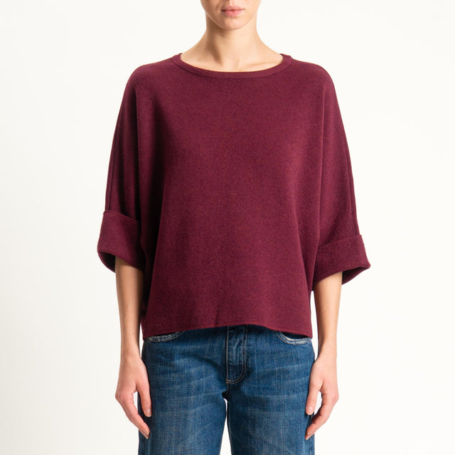 Zeroassoluto-Maglia scatola manica 3/4 - Bordeaux