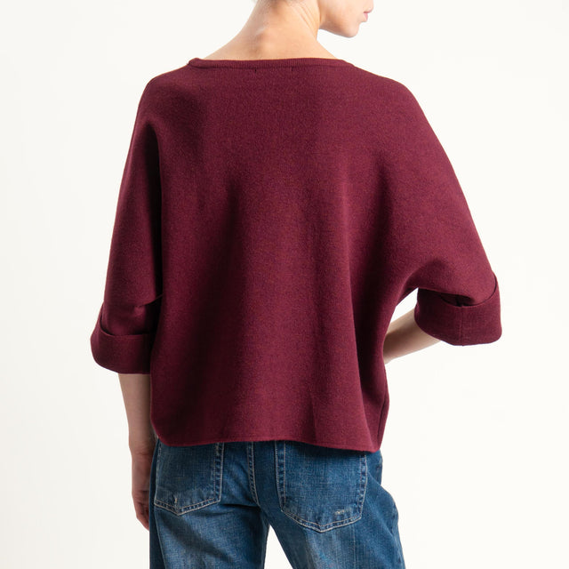 Zeroassoluto-Maglia scatola manica 3/4 - Bordeaux