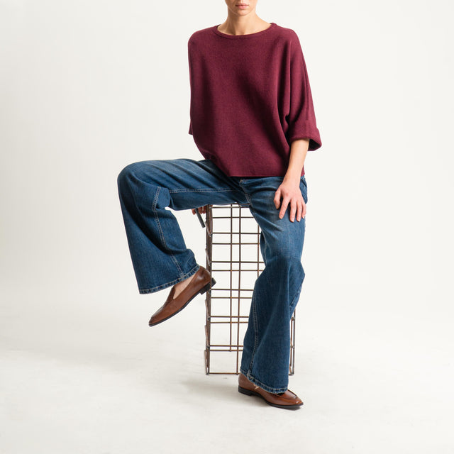 Zeroassoluto-Maglia scatola manica 3/4 - Bordeaux