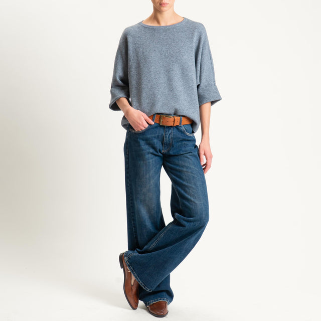 Zeroassoluto-Maglia scatola manica 3/4 - grigio melange