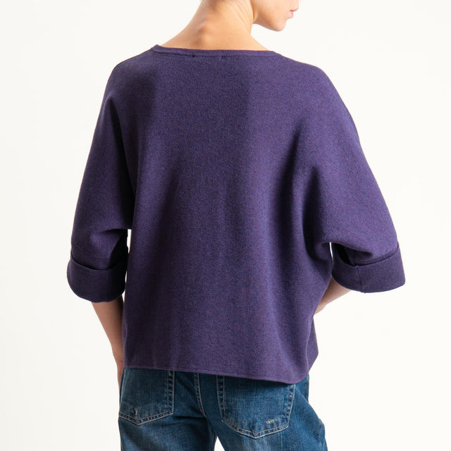 Zeroassoluto-Maglia scatola manica 3/4 - uva