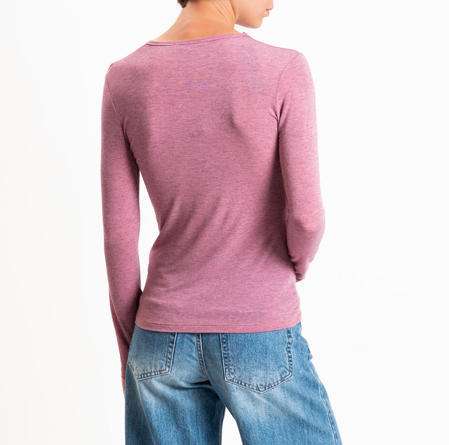 Zeroassoluto-T-shirt sottile girocollo MISTO CASHMERE - mauve