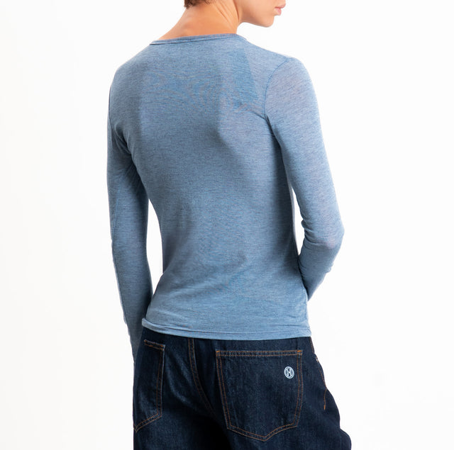 Zeroassoluto-T-shirt sottile girocollo MISTO CASHMERE - jeans