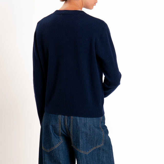 Zeroassoluto-Cardigan 100% LANA MERINO - Blu