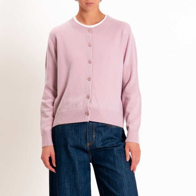 Zeroassoluto-Cardigan 100% LANA MERINO - rosa