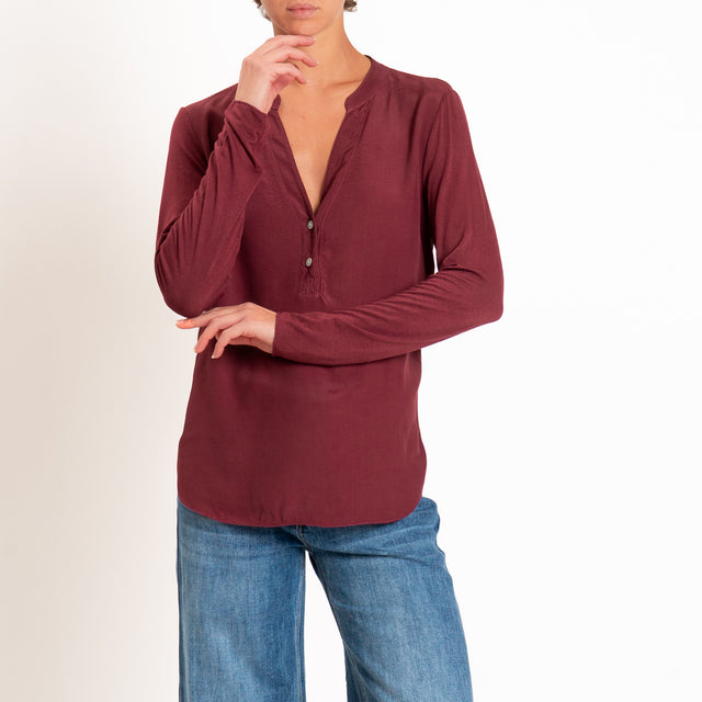 Zeroassoluto-Camicia chester manica lunga - Bordeaux