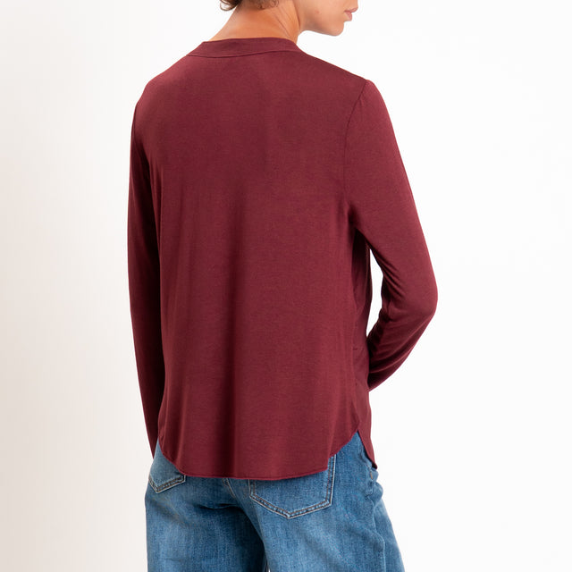 Zeroassoluto-Camicia chester manica lunga - Bordeaux
