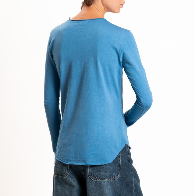 Zeroassoluto-T-shirt girocollo cotone fiammato - jeans