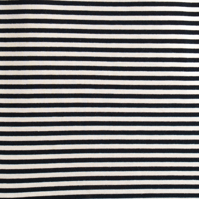 Zeroassoluto-T-shirt girocollo righe in jersey - burro/nero