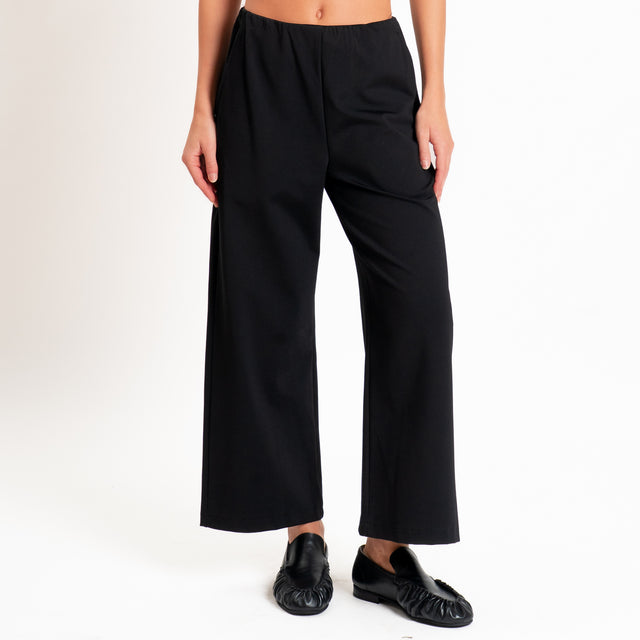Zeroassoluto-Pantalone BALY punto milano elastico - nero