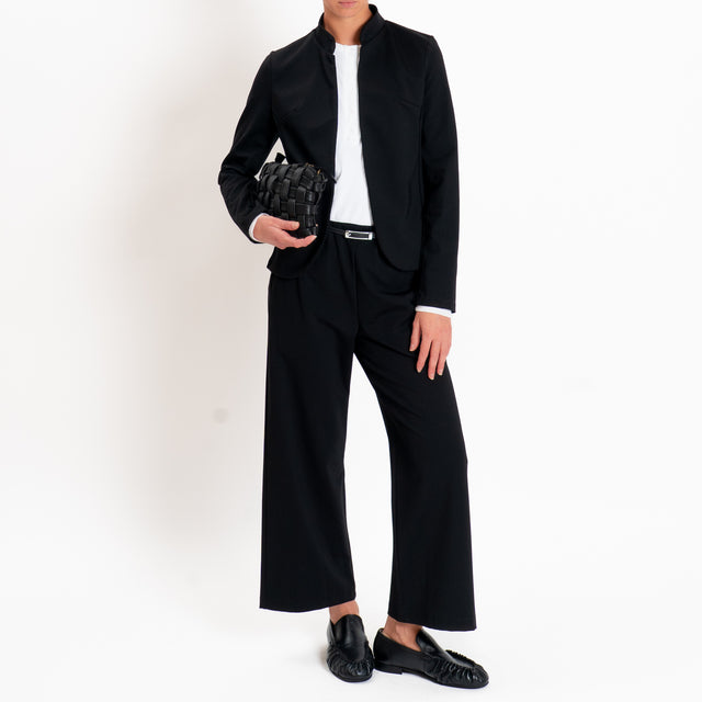 Zeroassoluto-Pantalone BALY punto milano elastico - nero