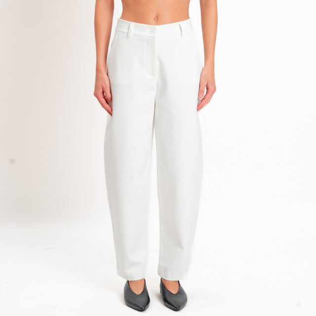 Zeroassoluto-Pantalone BECKY punto milano - latte
