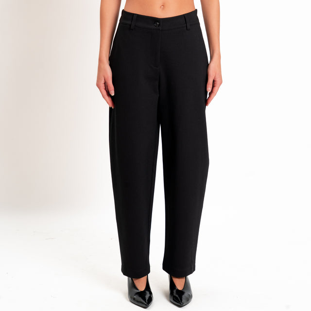 Zeroassoluto-Pantalone BECKY punto milano - nero