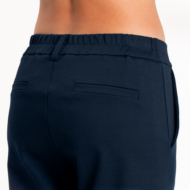 Zeroassoluto-Pantalone BETTY punto milano elastico dietro - blu