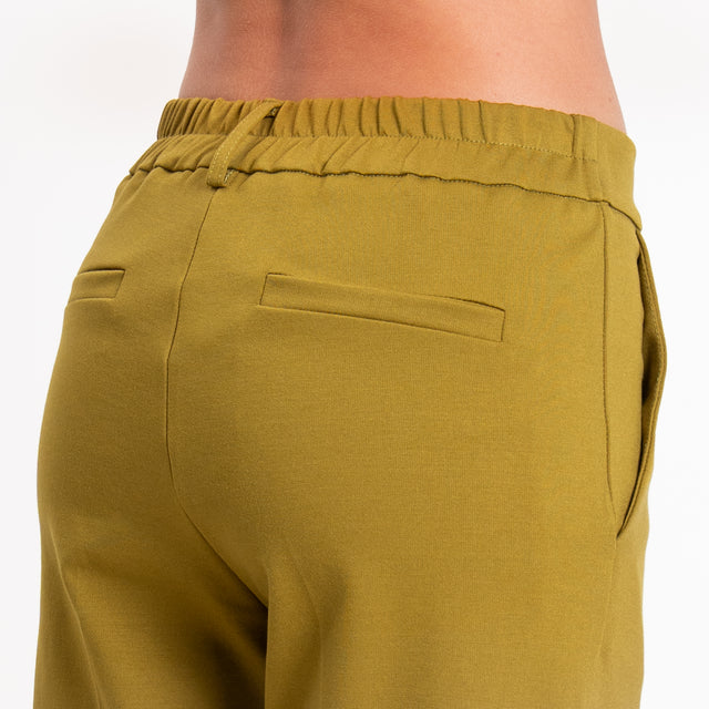 Zeroassoluto-Pantalone BETTY punto milano elastico dietro - olio