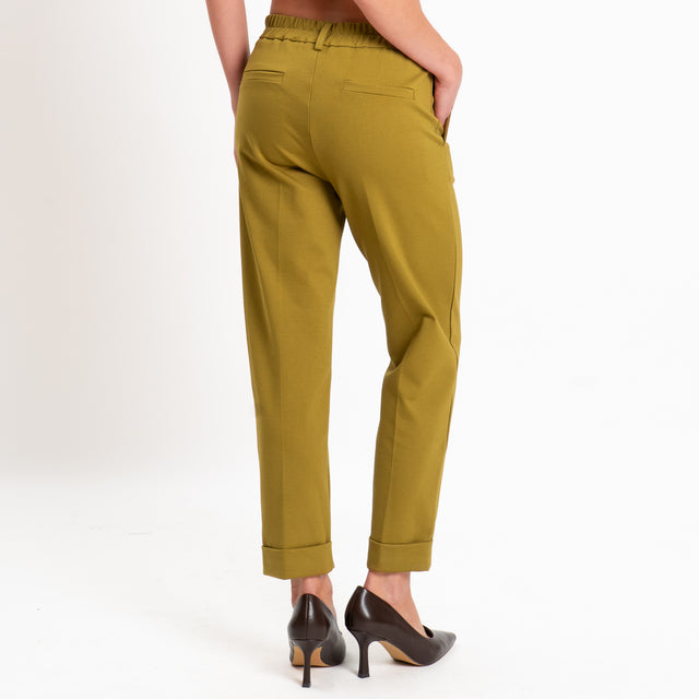 Zeroassoluto-Pantalone BETTY punto milano elastico dietro - olio