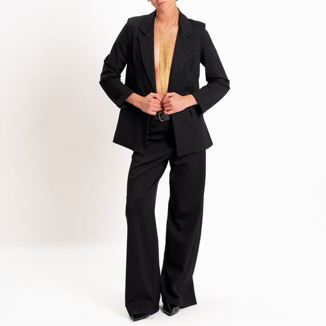 Zeroassoluto-Pantalone BLOOM wide leg punto milano - nero