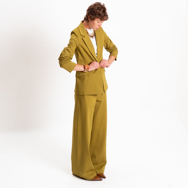 Zeroassoluto-Pantalone BLOOM wide leg punto milano - olio