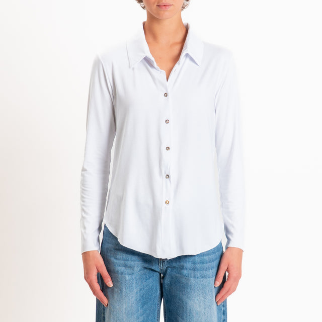 Zeroassoluto-Camicia CARLY in jersey elasticizzato - bianco