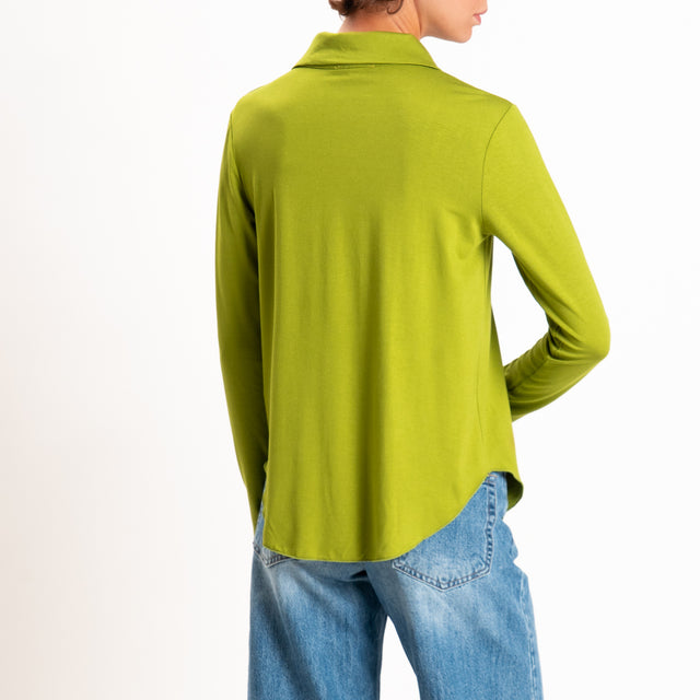 Zeroassoluto-Camicia CARLY in jersey elasticizzato - pistacchio