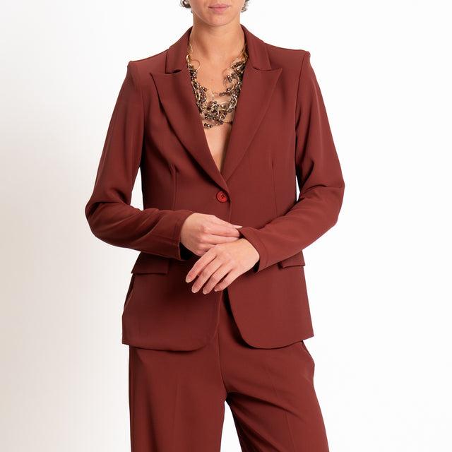 Zeroassoluto-Completo giacca + pantalone tessuto fluido - brick