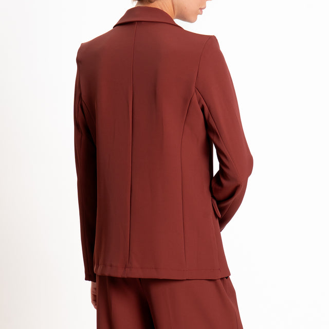 Zeroassoluto-Completo giacca + pantalone tessuto fluido - brick
