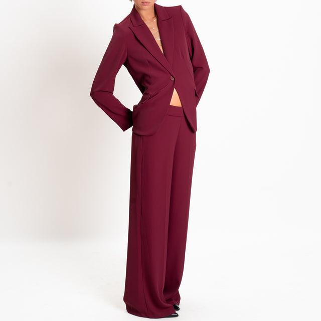 Zeroassoluto-Completo giacca + pantalone tessuto fluido - marsala