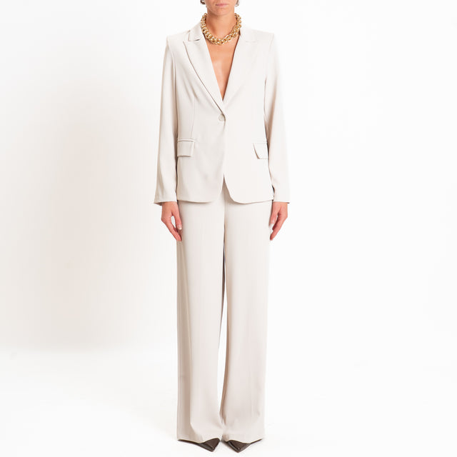 Zeroassoluto-Completo giacca + pantalone tessuto fluido - mastice
