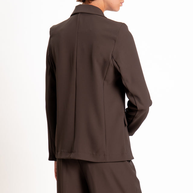 Zeroassoluto-Completo giacca + pantalone tessuto fluido - moro