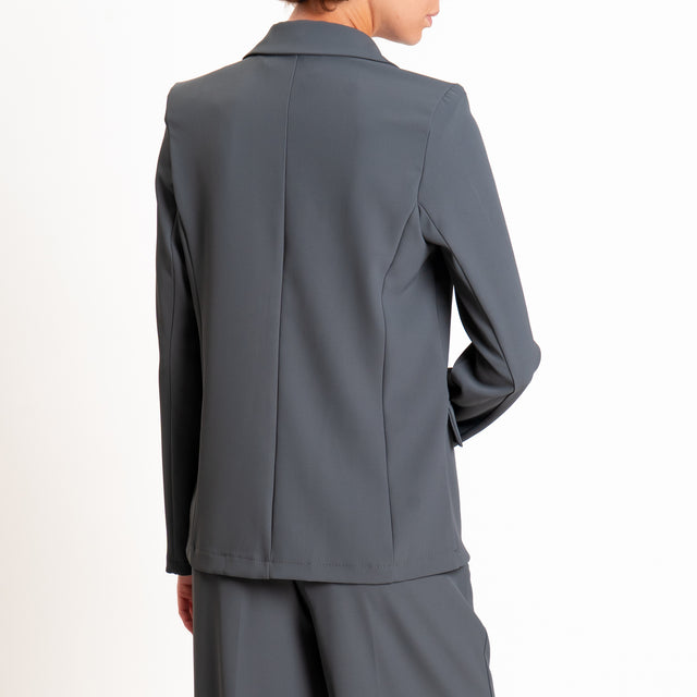 Zeroassoluto-Completo giacca + pantalone tessuto fluido - piombo