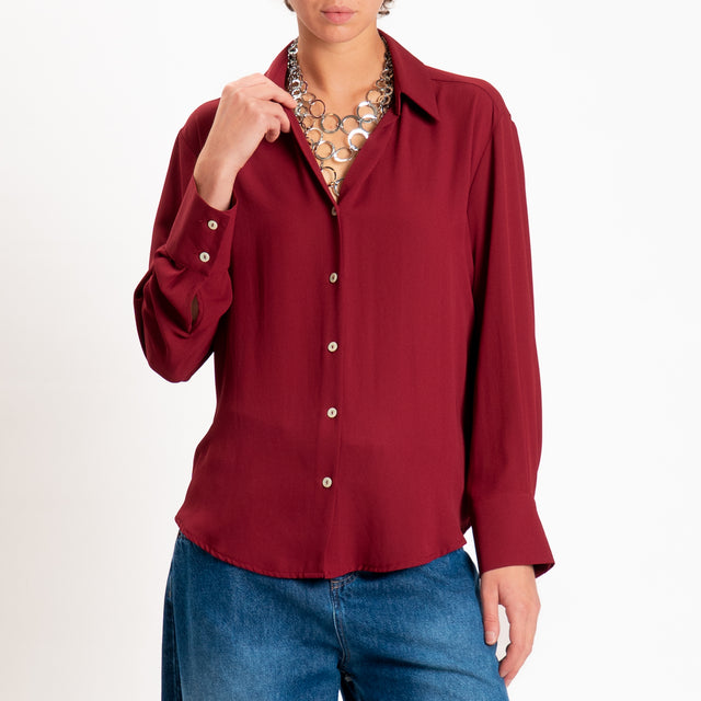 Zeroassoluto-Camicia CLAY MANO SETA - marsala