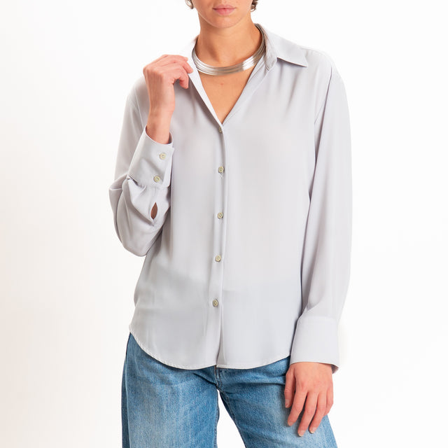 Zeroassoluto-Camicia CLAY MANO SETA - perla