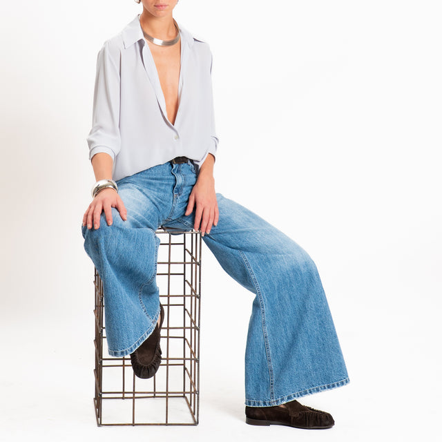 Zeroassoluto-Camicia CLAY MANO SETA - perla
