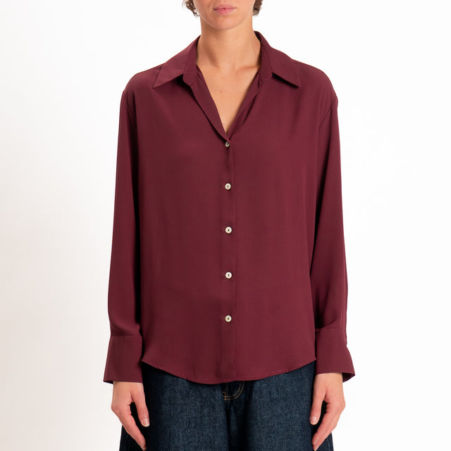 Zeroassoluto-Camicia CLAY MANO SETA - vino