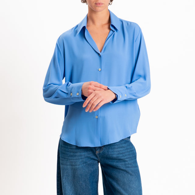 Zeroassoluto-Camicia CLAY MANO SETA - azzurro