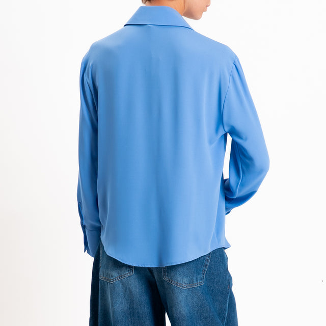 Zeroassoluto-Camicia CLAY MANO SETA - azzurro