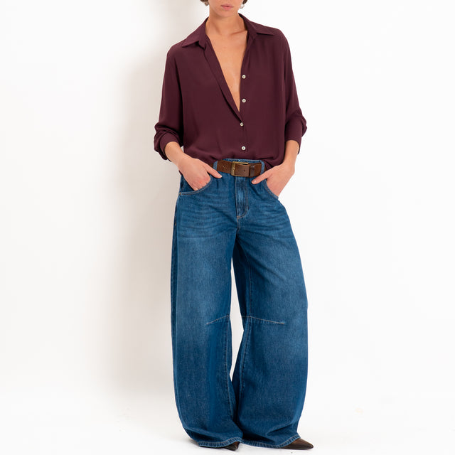 Zeroassoluto-Camicia CLAY MANO SETA - merlot