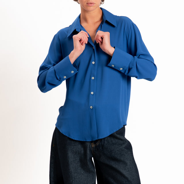 Zeroassoluto-Camicia CLAY MANO SETA - royal
