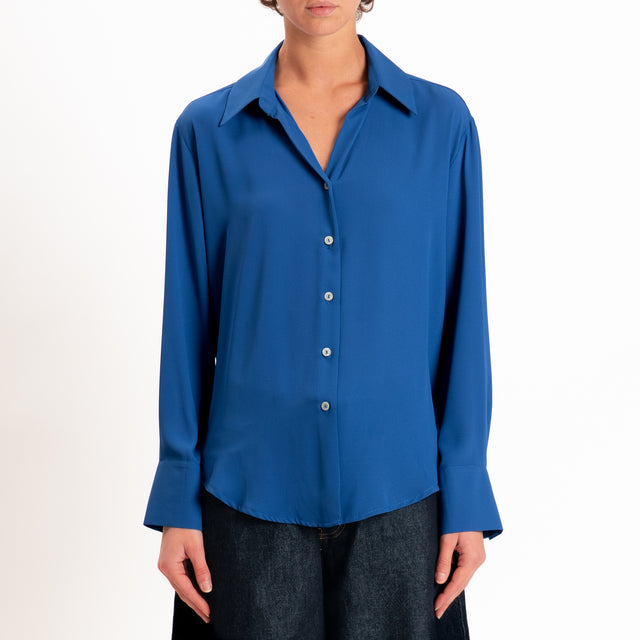 Zeroassoluto-Camicia CLAY MANO SETA - royal