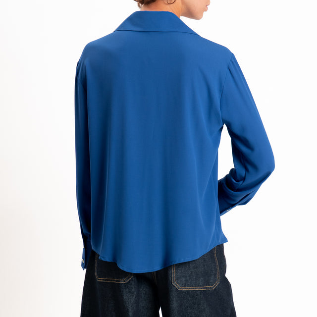 Zeroassoluto-Camicia CLAY MANO SETA - royal