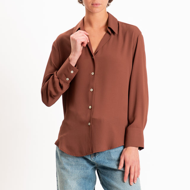 Zeroassoluto-Camicia CLAY MANO SETA - sigaro