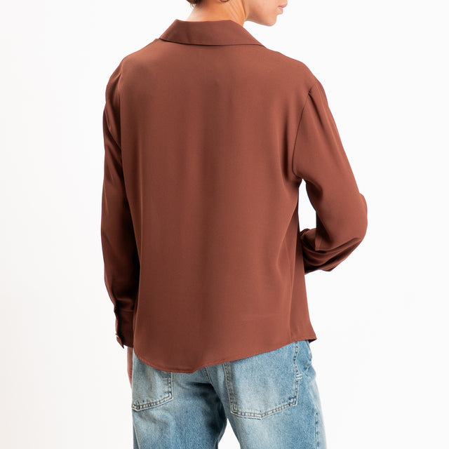 Zeroassoluto-Camicia CLAY MANO SETA - sigaro