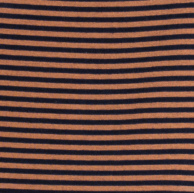 Zeroassoluto-T-shirt CLOE stripes in stretch jersey - tobacco/blue
