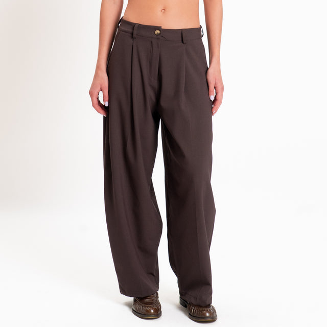 Zeroassoluto-Pantalone GENNY comfort elasticizzato - moro