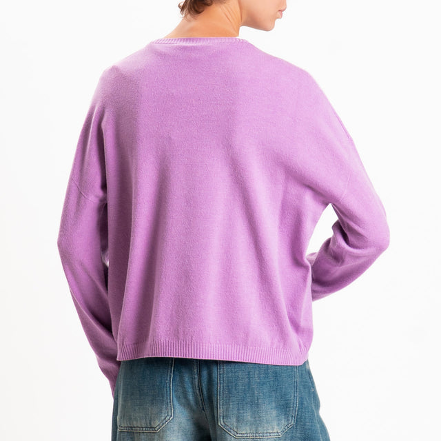 Zeroassoluto-Maglia scatola girocollo - glicine
