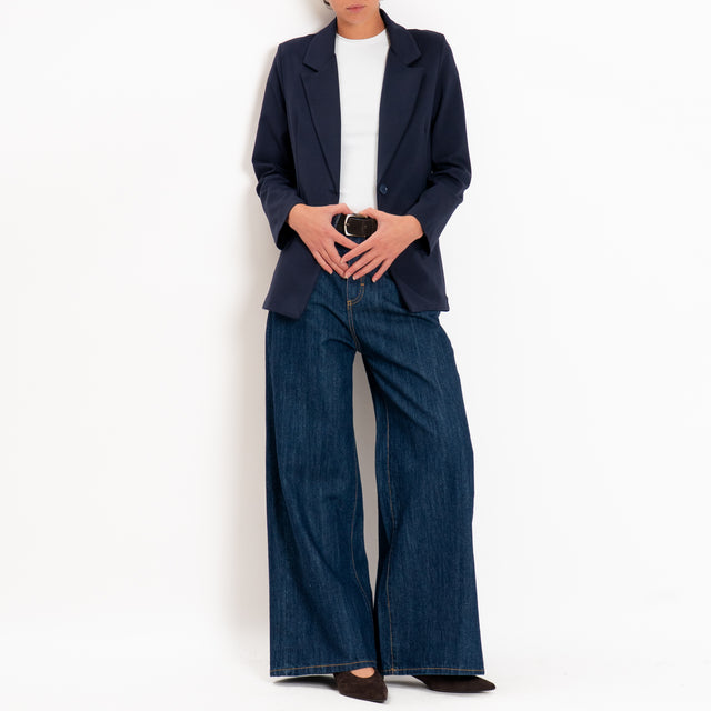 Zeroassoluto-Giacca JENNY punto milano con spalline - blu